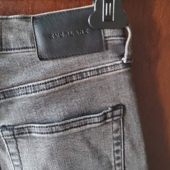 Everlane High Rise Slim Straight Cigarette Washed Black Denim - Picture 4 of 8